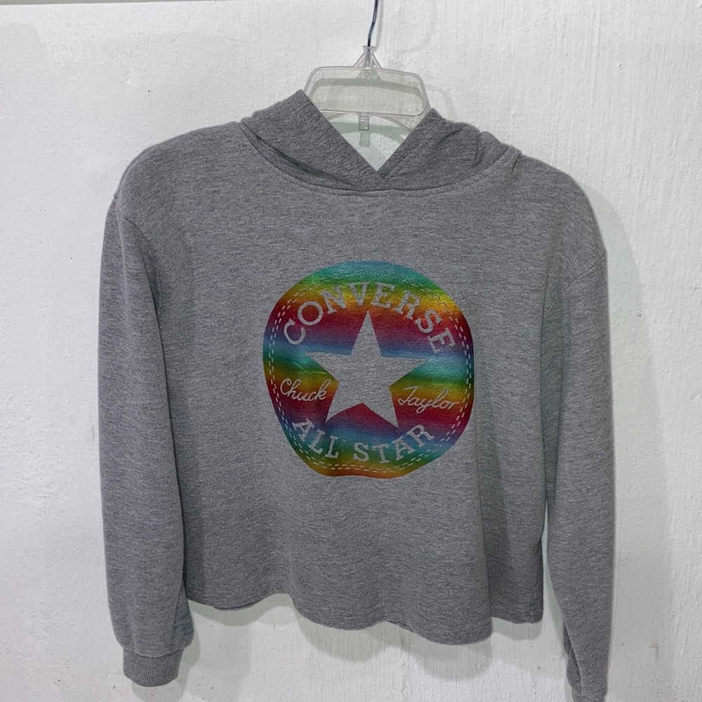 Girls grey converse hoodie